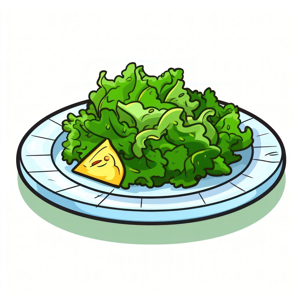 Salad on plate Clipart vegetable lettuce food.