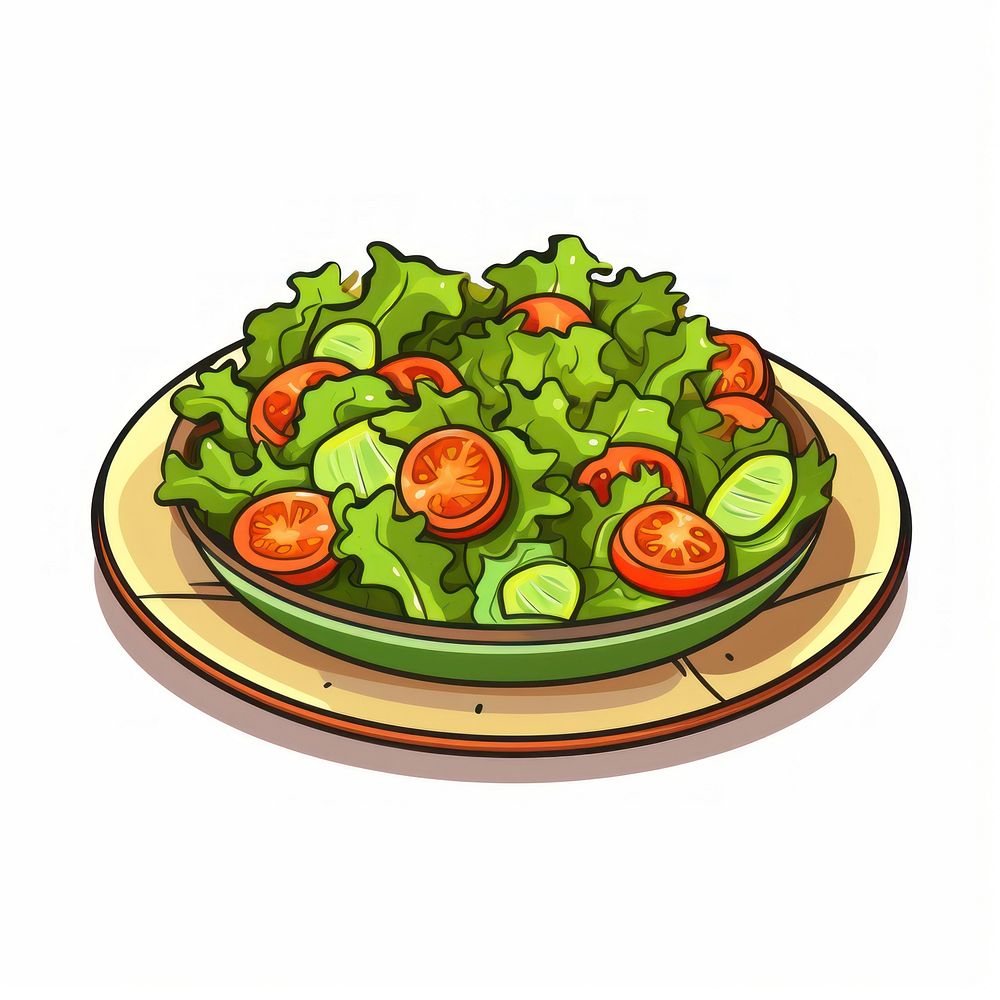 Salad on plate Clipart vegetable lettuce plant.