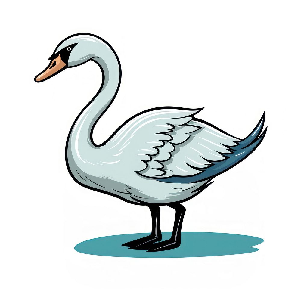 Swan cartoon drawing animal.