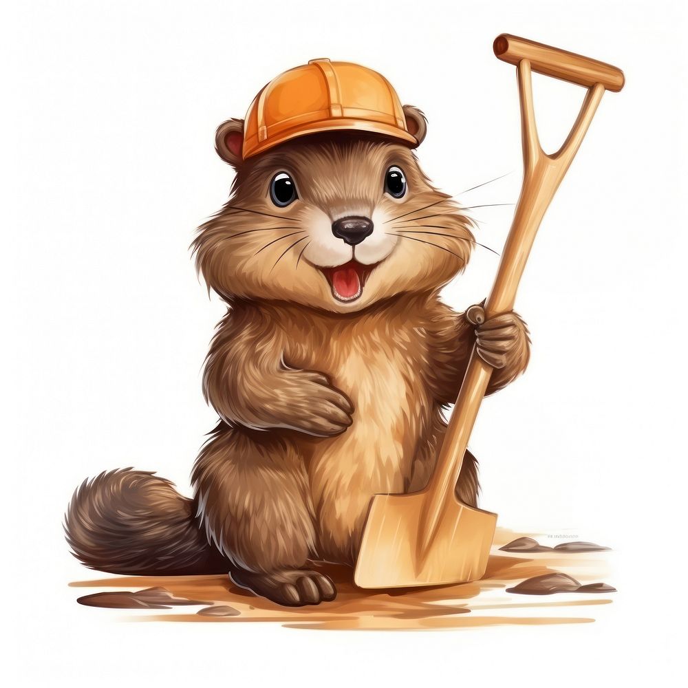 Beaver character carpenter concept cartoon rodent mammal.