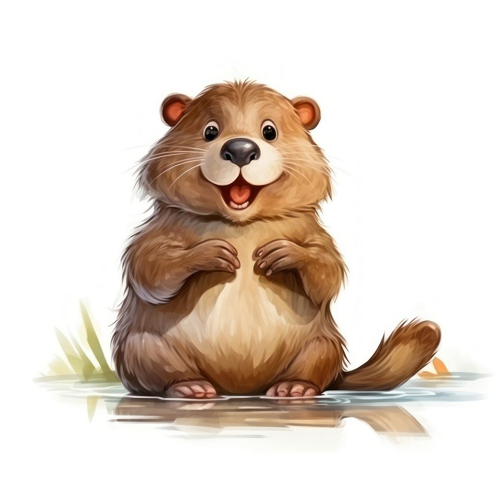 Beaver character construct concept animal cartoon mammal.