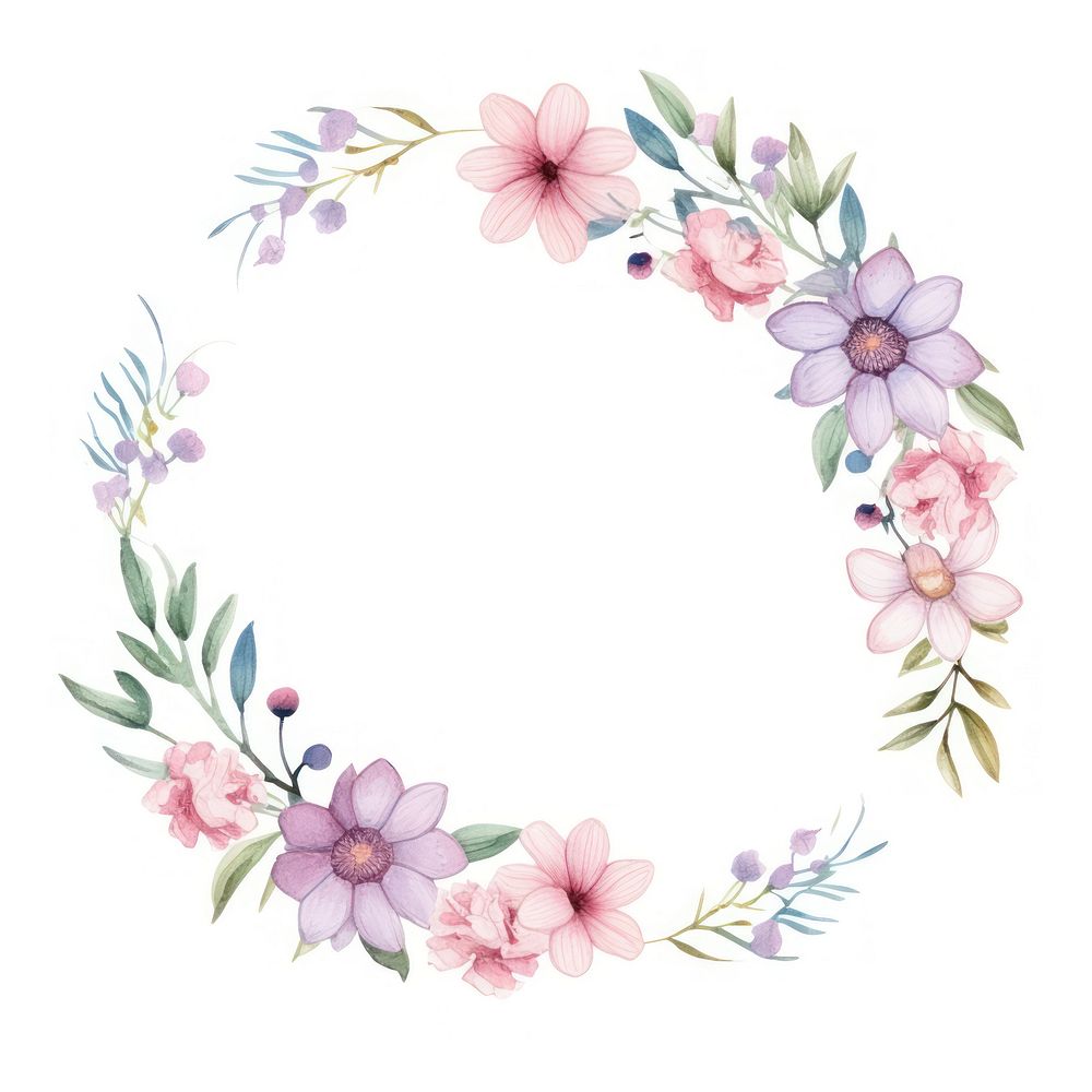 Flower easter circle border pattern white background inflorescence.