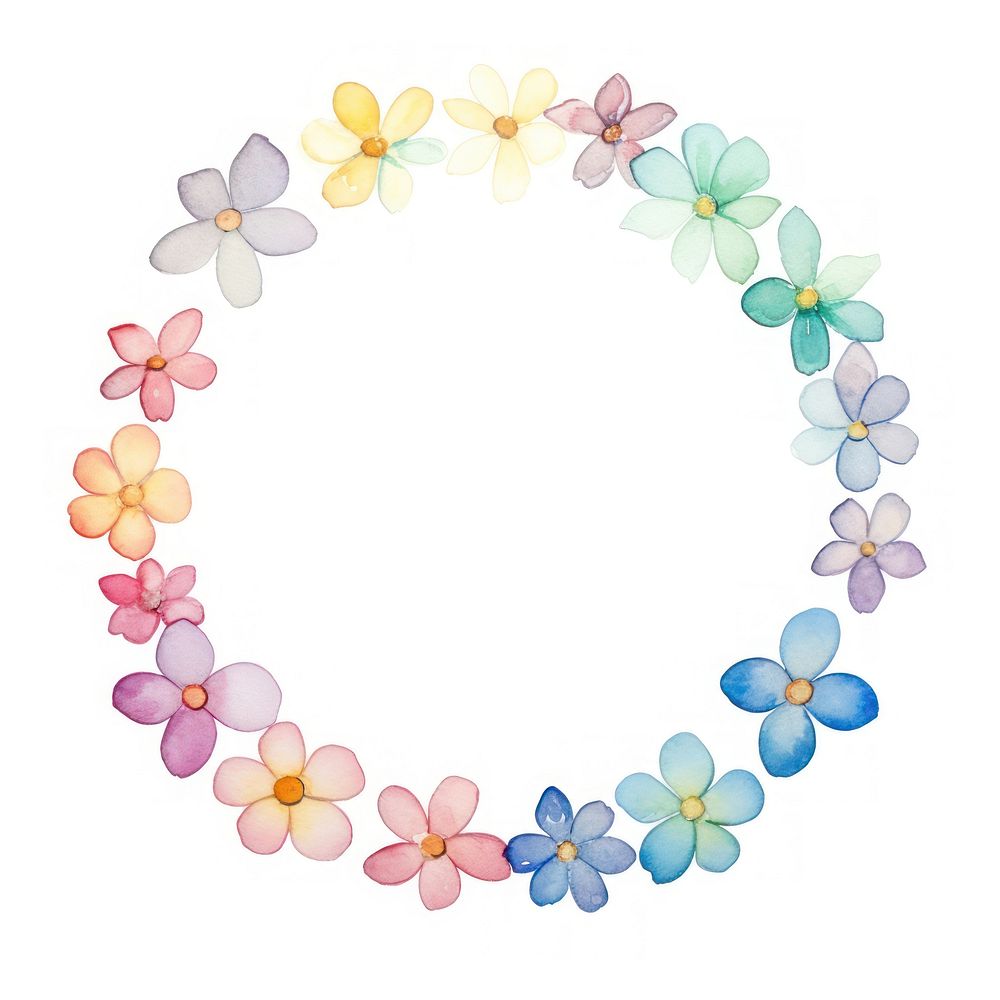 Flower rainbow circle border jewelry petal white background.