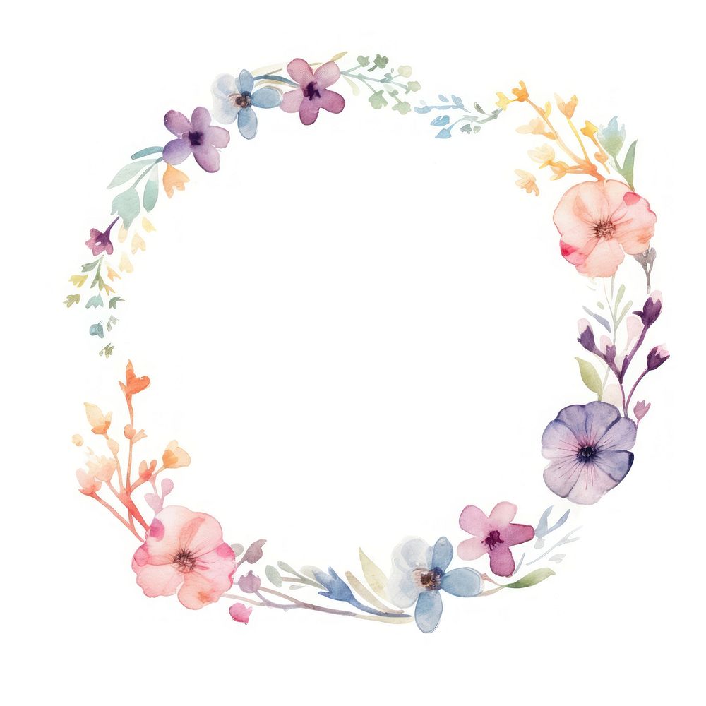 Flowers circle border pattern white background accessories.