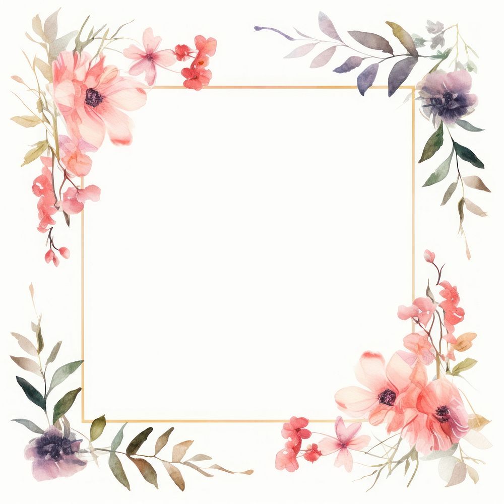 Flowers square border backgrounds pattern plant.