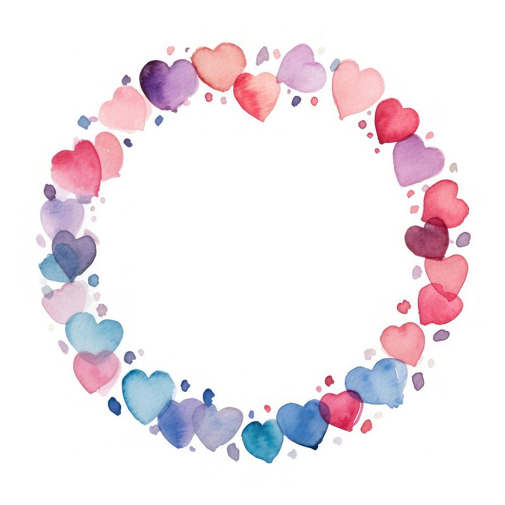 Heart circle border petal white background pattern.