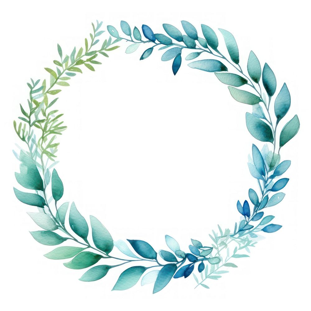 Leaf circle border pattern wreath plant.