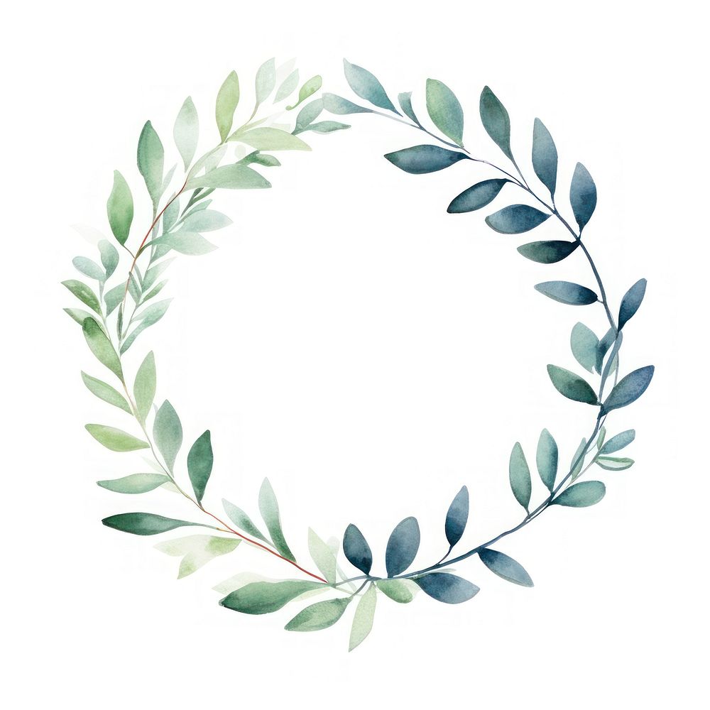 Nature circle border pattern wreath leaf.