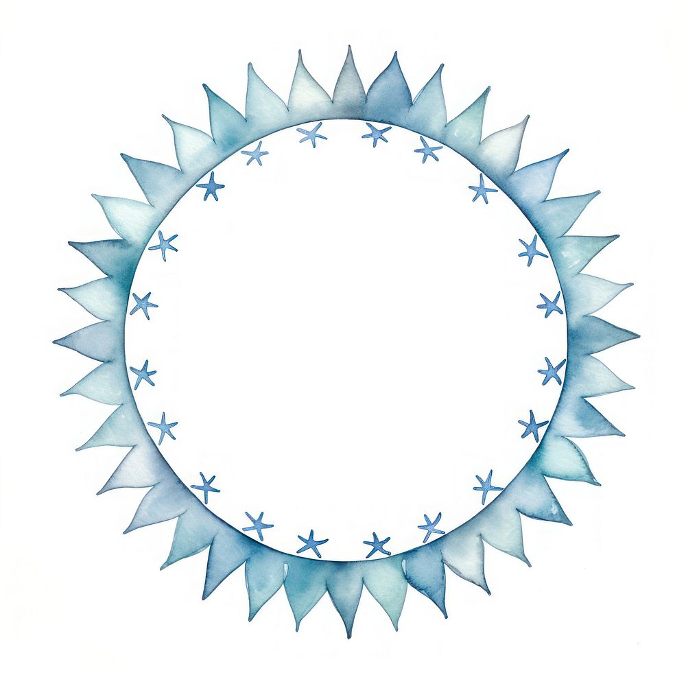Star circle border pattern white background dishware.