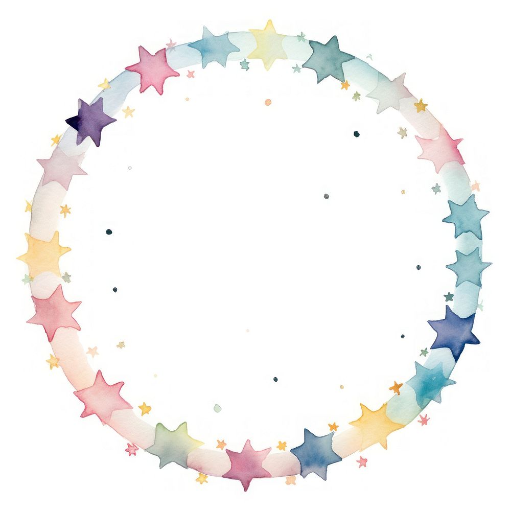 Star circle border white background confetti pattern.