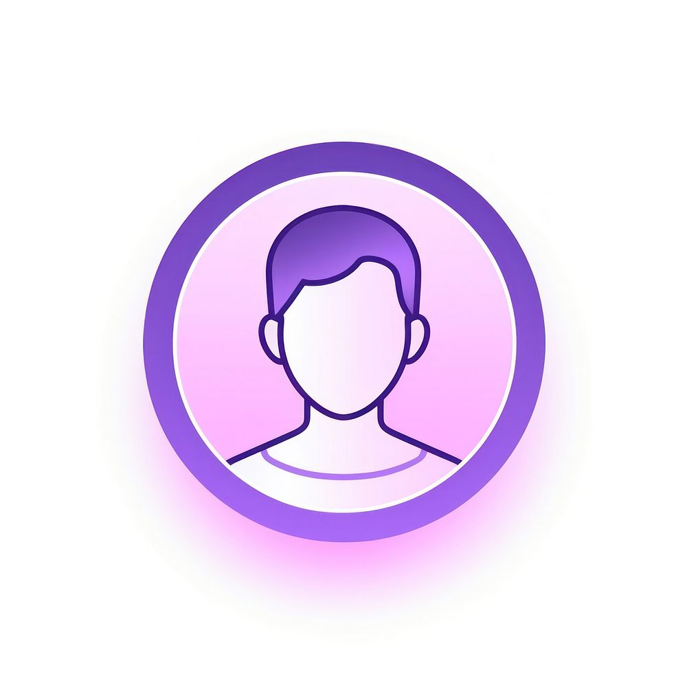 User icon purple logo line.