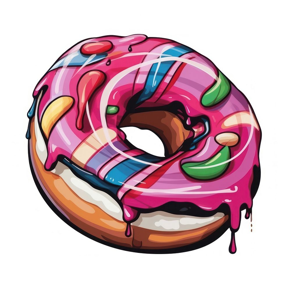 Garffiti donut cartoon shape food.