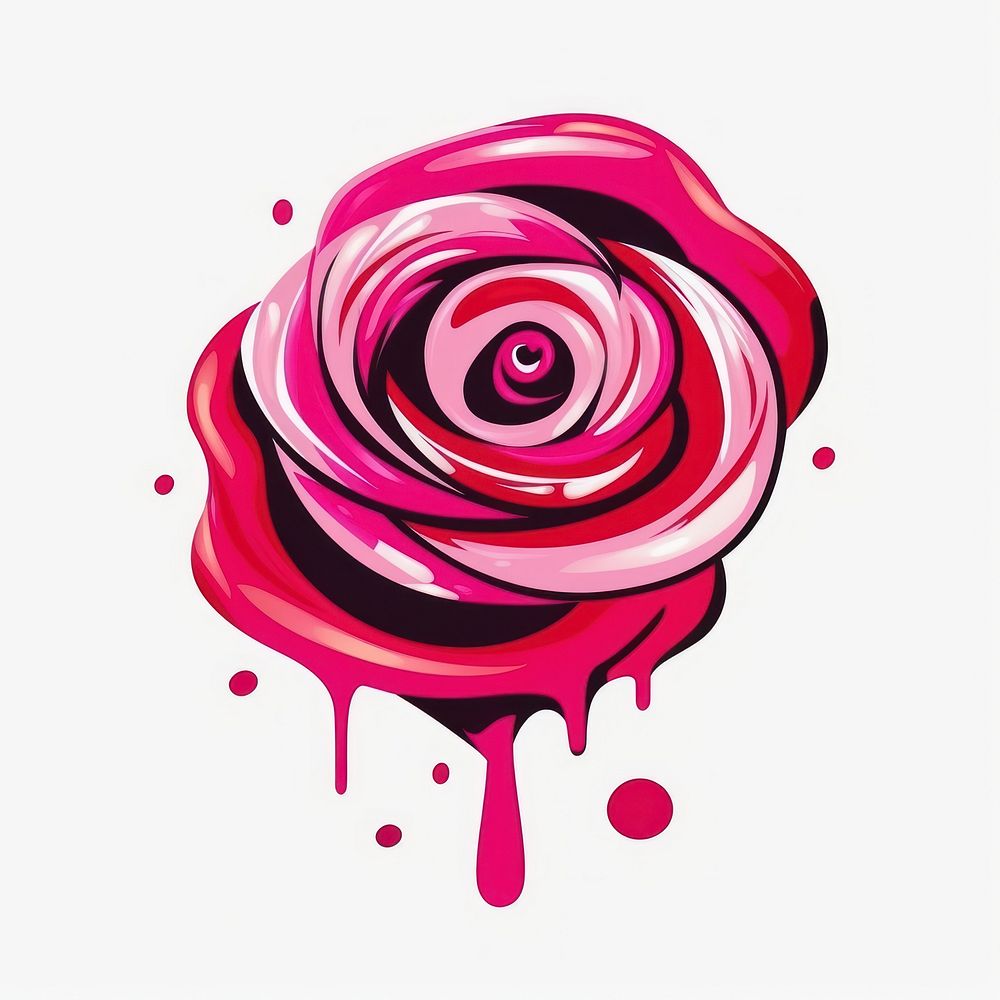Garffiti rose cartoon shape red.