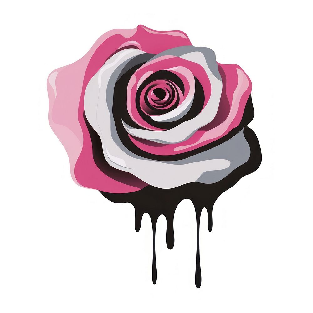 Garffiti rose art cartoon flower.