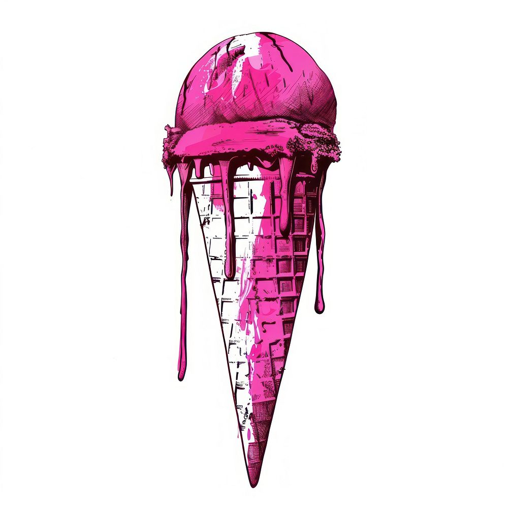 Graffiti pink icecream cone white background architecture magenta.