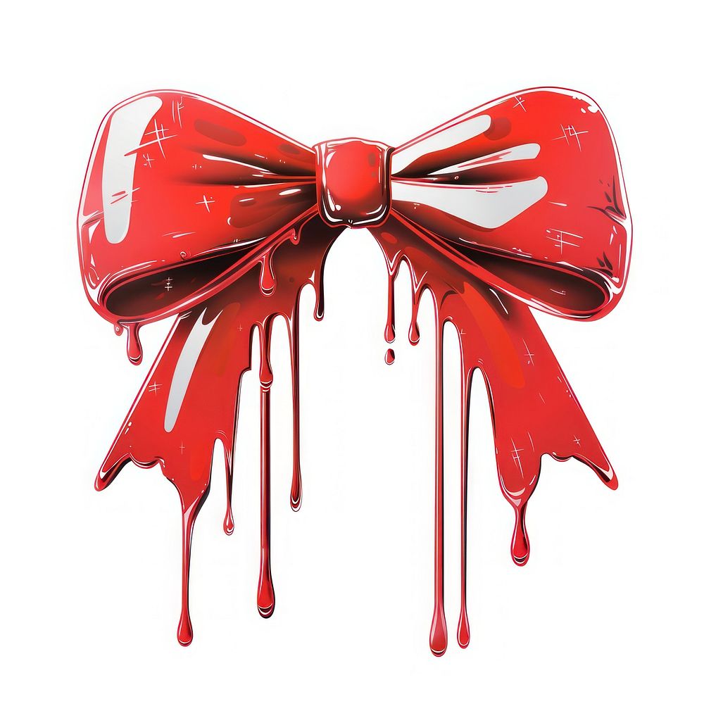 Graffiti red bow white background celebration accessories.