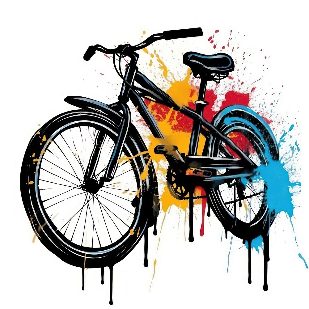 Graffiti bicycle vehicle wheel paint.