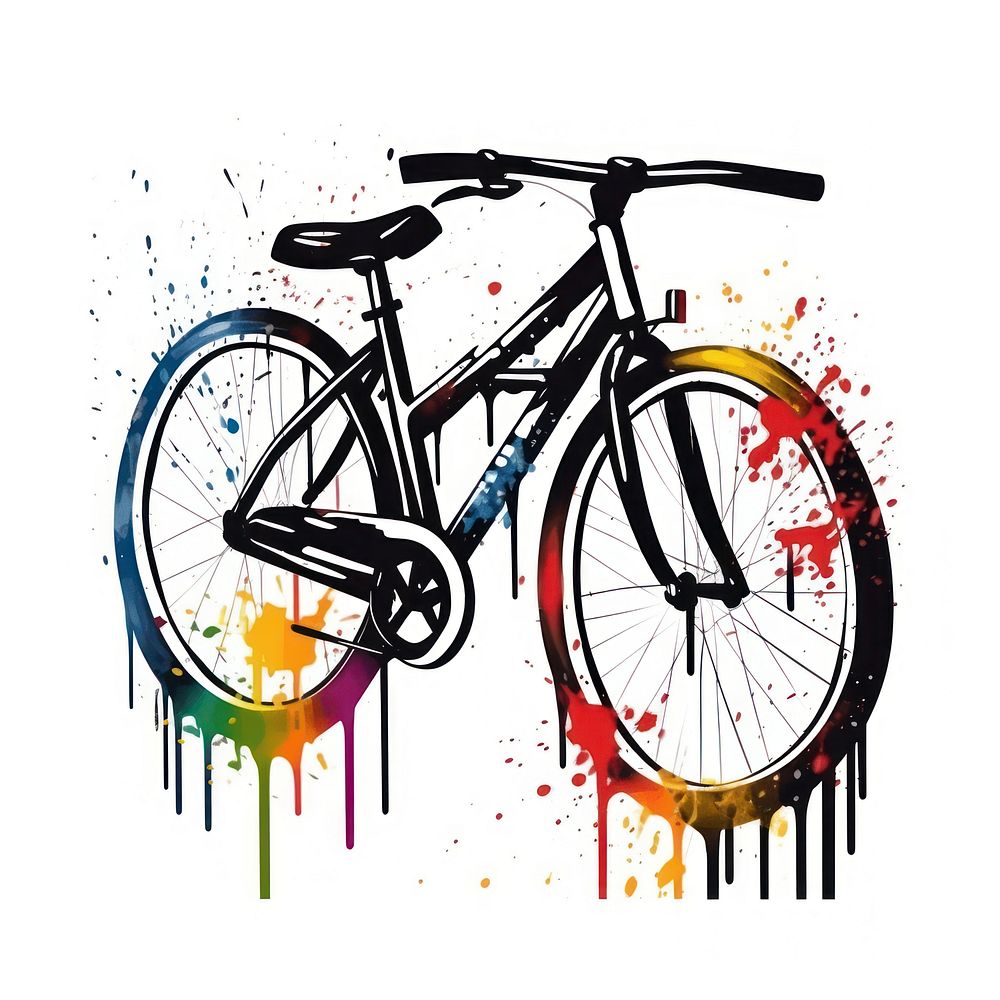 Graffiti bicycle vehicle wheel paint.