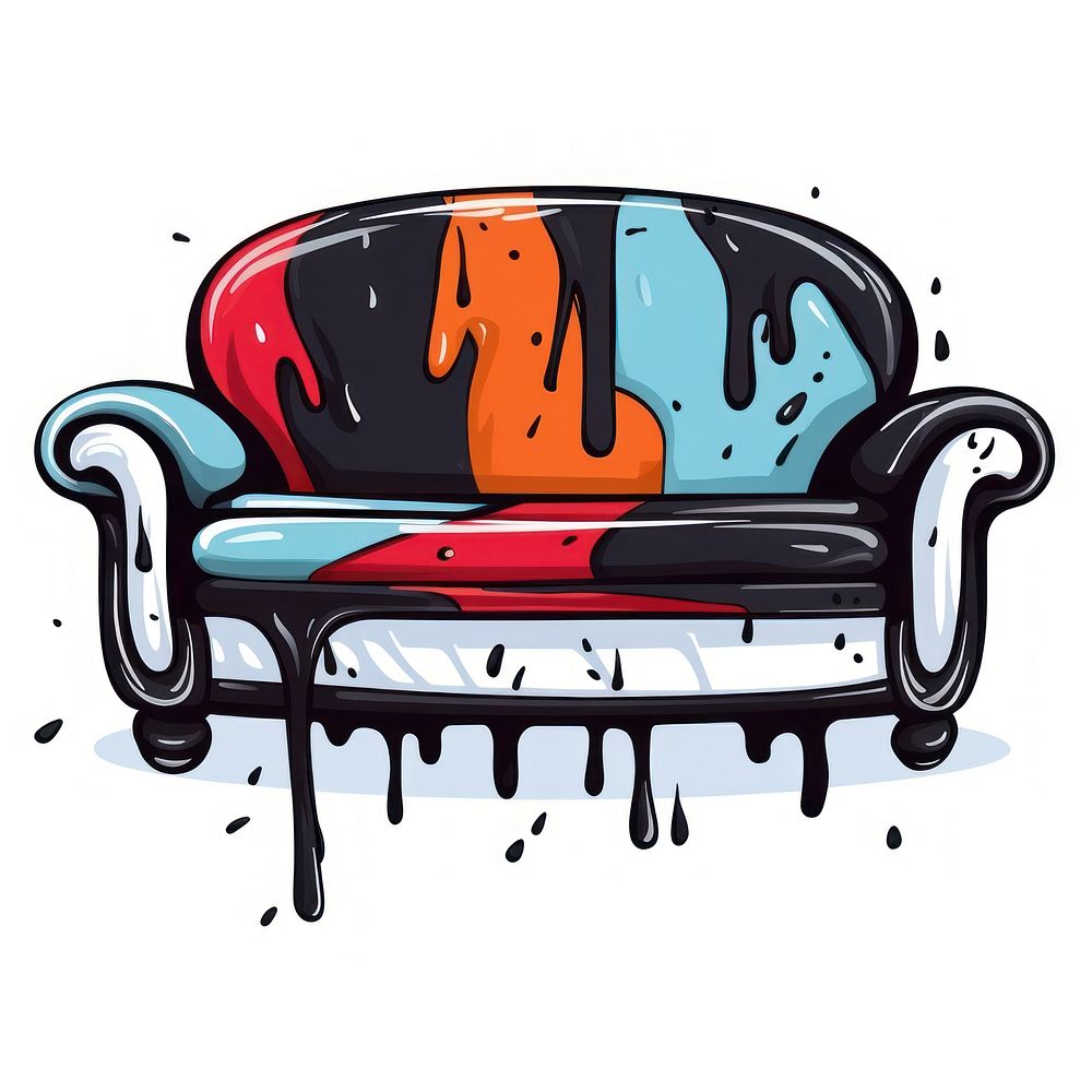 Graffiti sofa furniture chair paint.