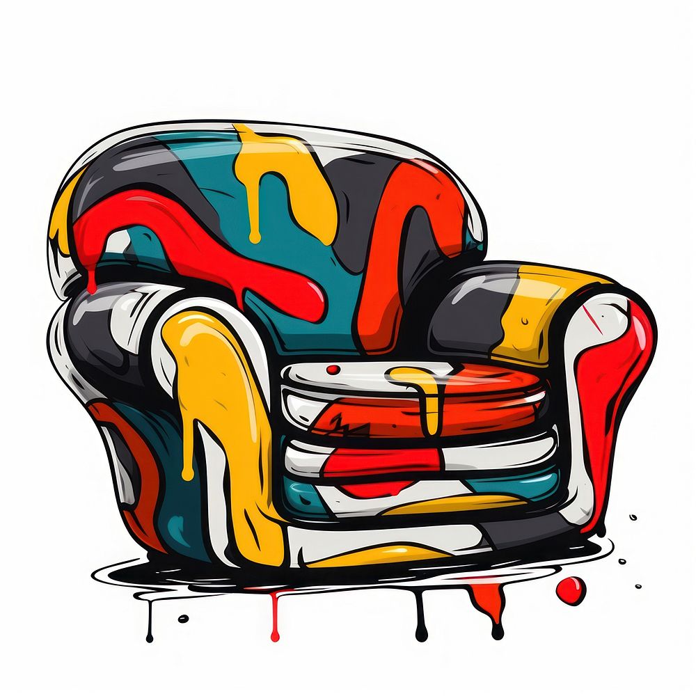 Graffiti sofa furniture armchair paint.