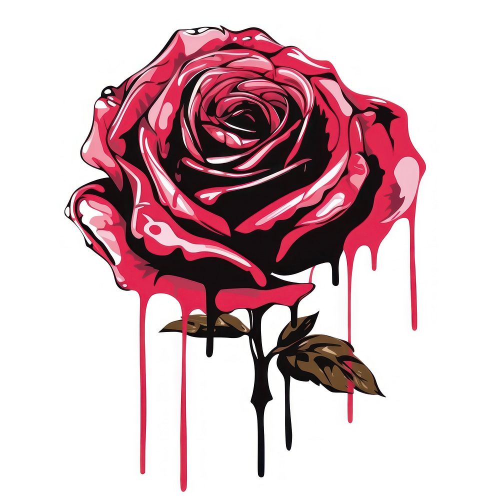 Graffiti rose art flower petal.