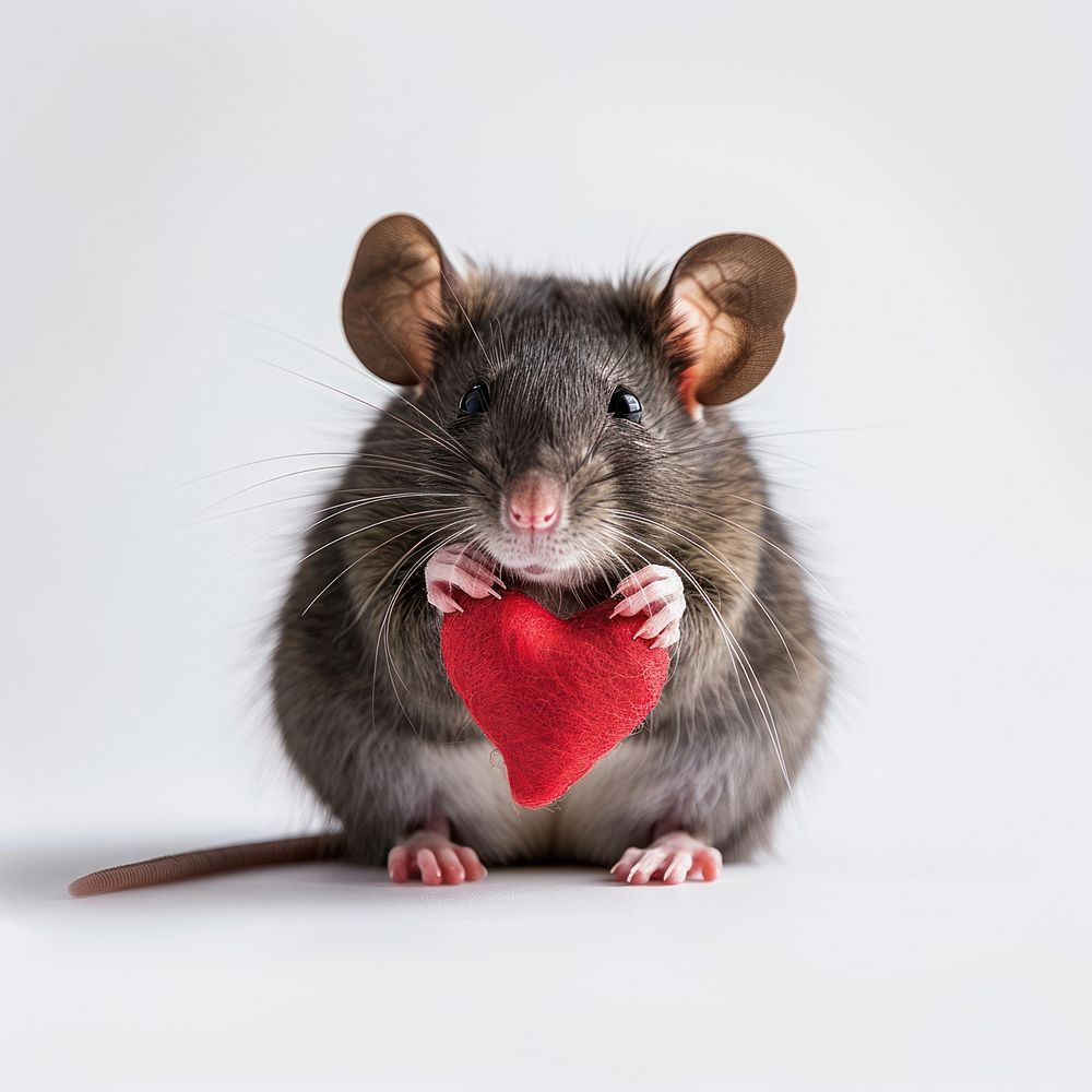 Rat holding heart animal mammal | Premium Photo - rawpixel