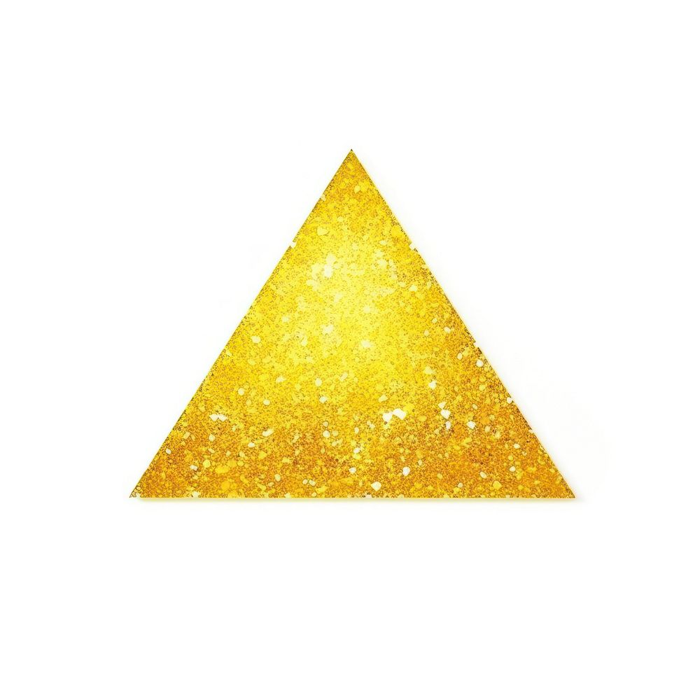 Triangle icon shape triangle glitter yellow.