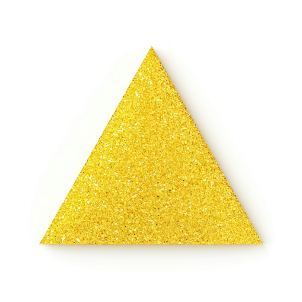 Triangle icon shape triangle glitter yellow.