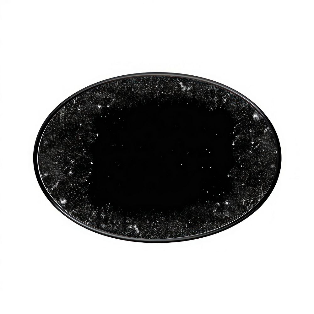 Oval icon glitter shape black.