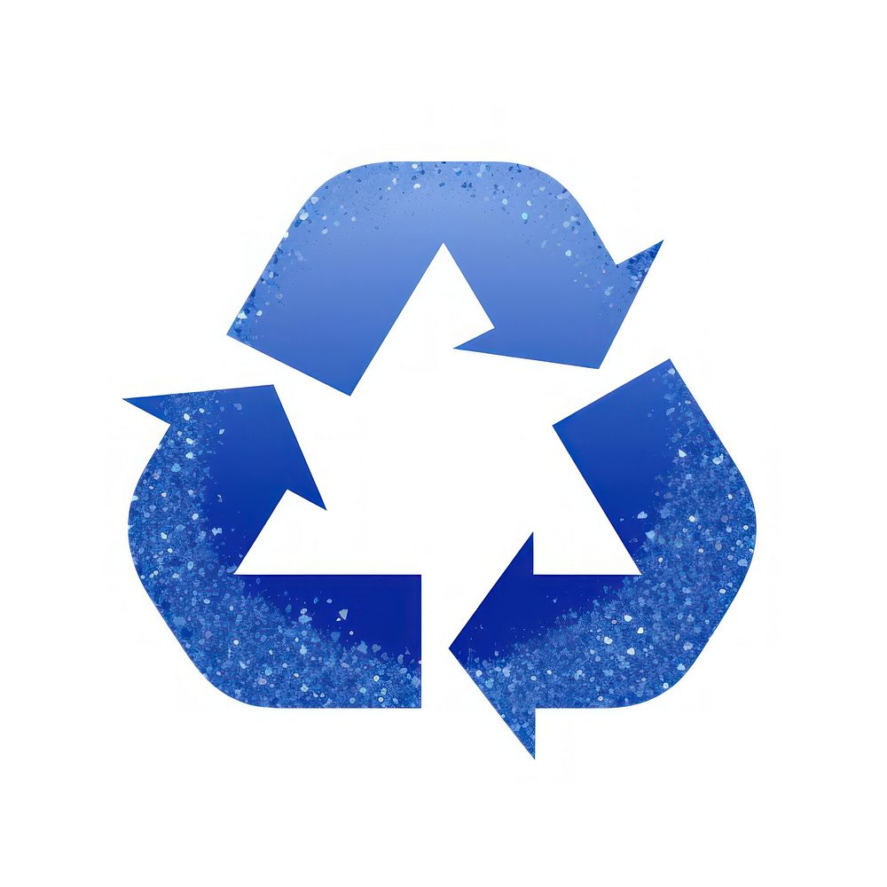 Recycle icon symbol shape blue.