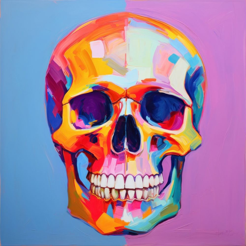 Skull painting art creativity.