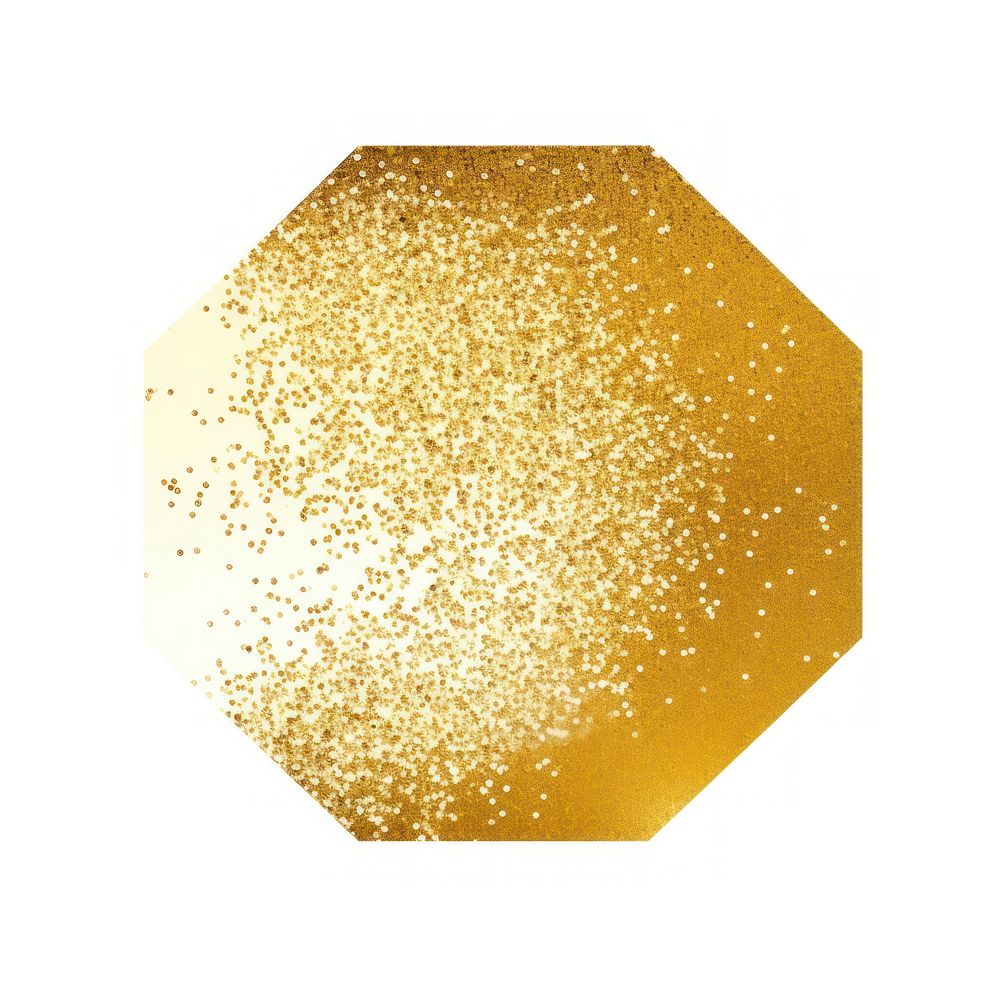 Octagon icon gold glitter shape.