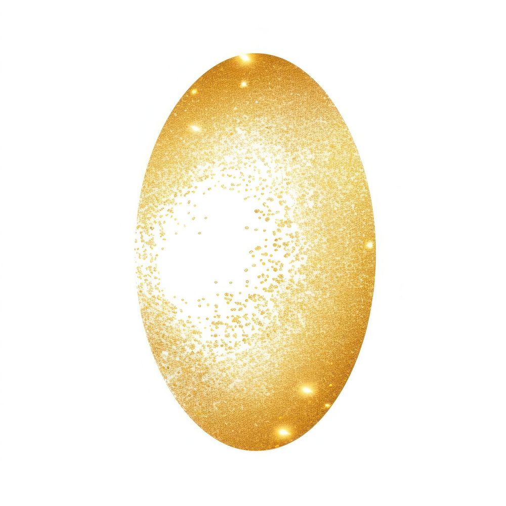 Oval icon gold lighting glitter.