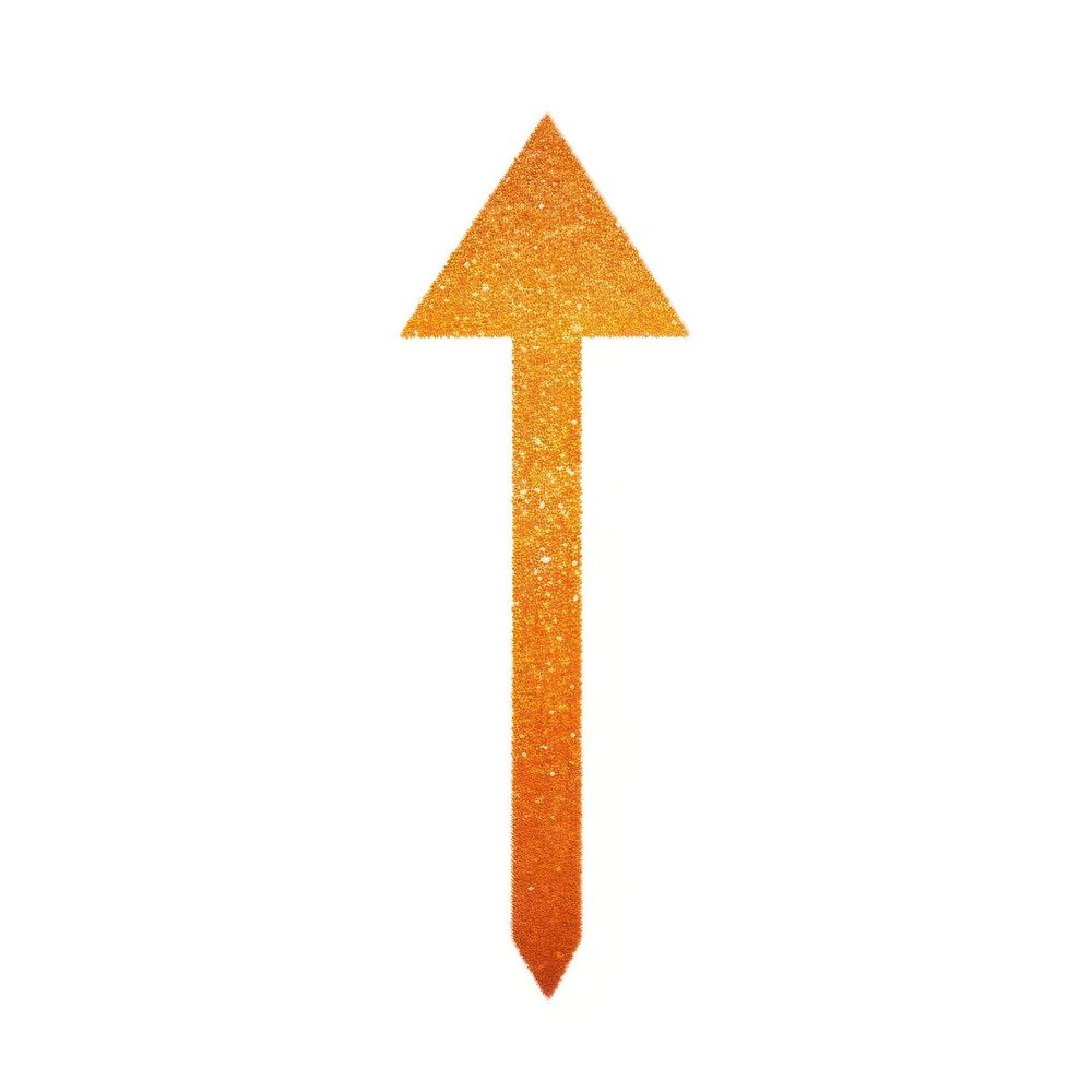 Orange arrow icon symbol sign white background.