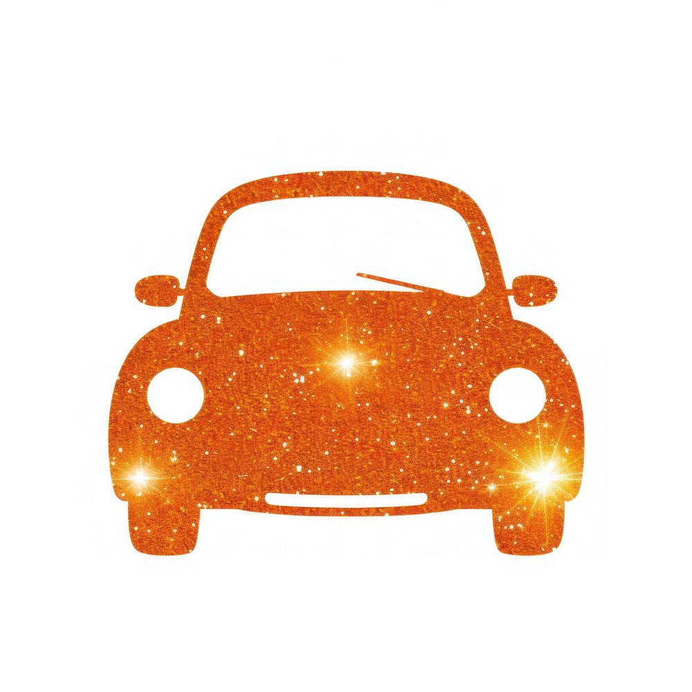 Orange car icon vehicle white background transportation.