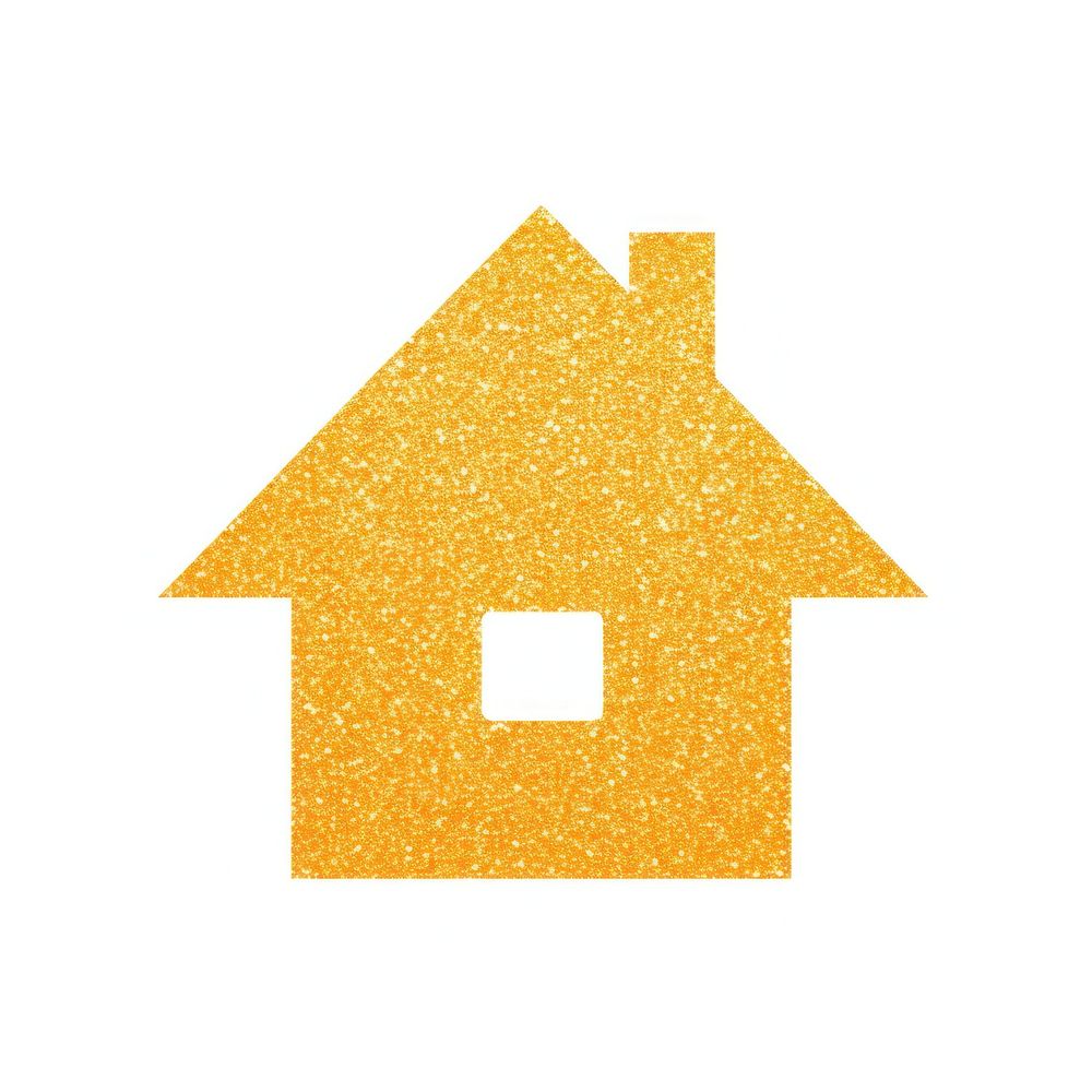 Orange house icon shape white background architecture.