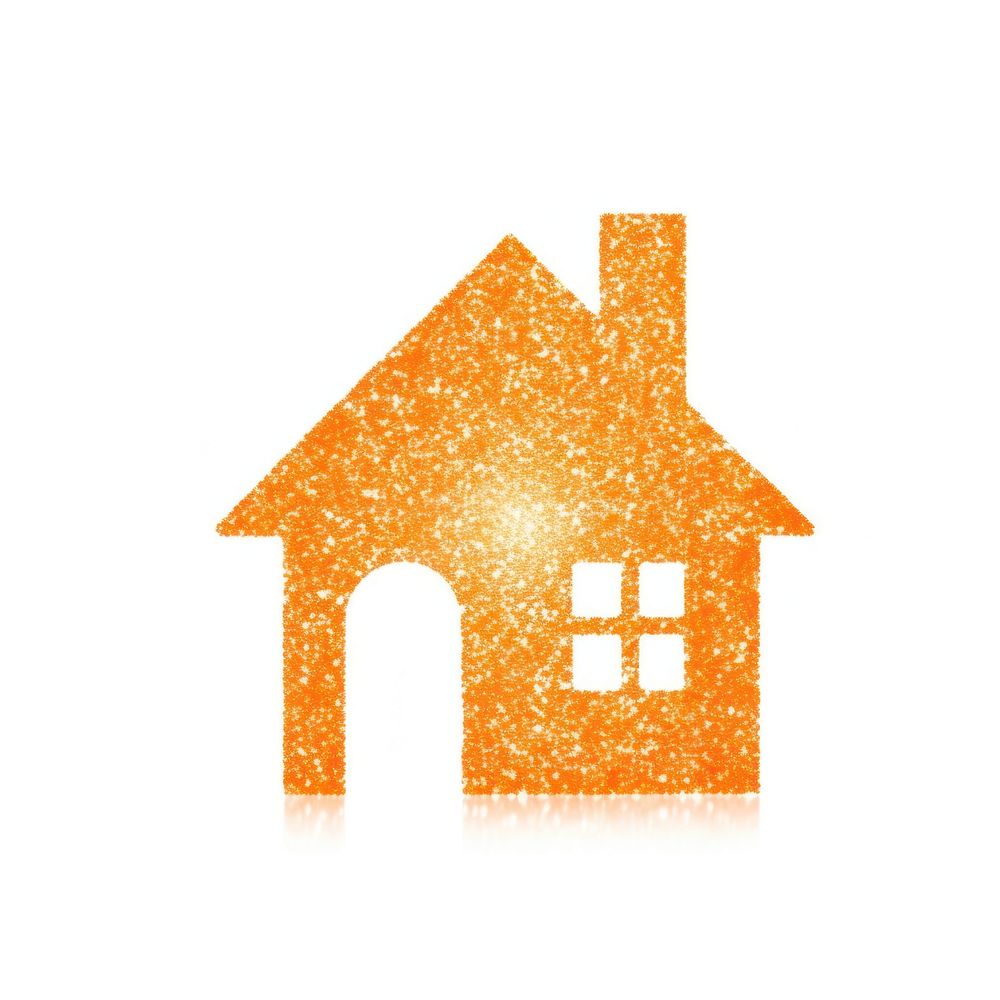Orange house icon shape white background confectionery.