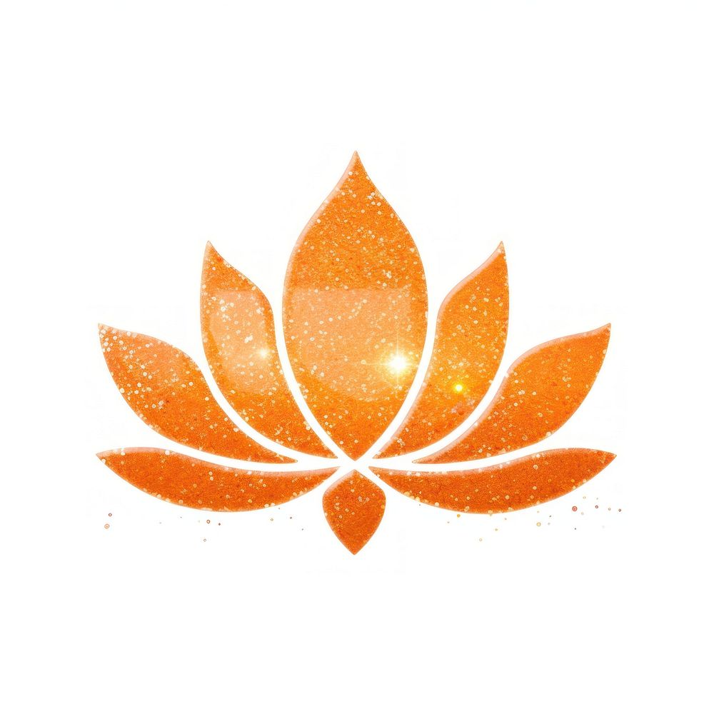 Orange lotus icon plant leaf art.