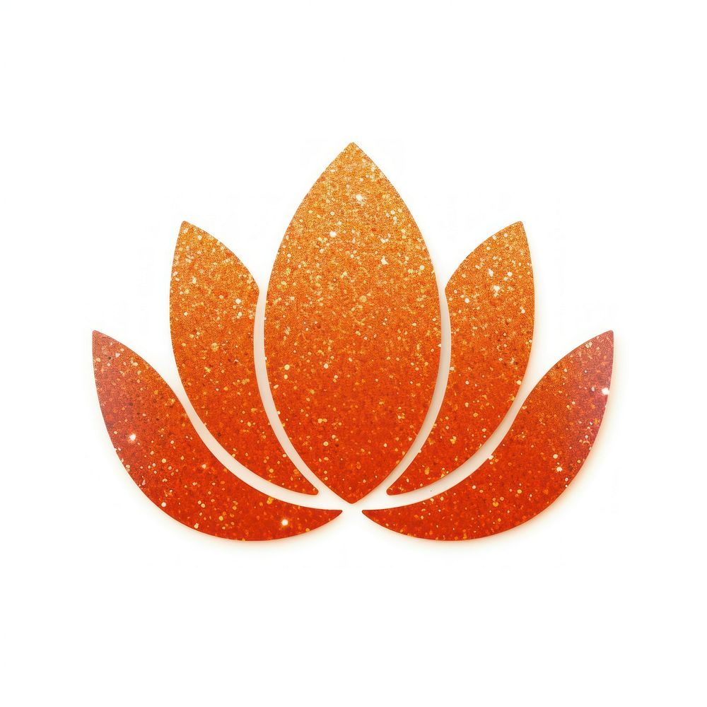 Orange lotus icon shape plant leaf.