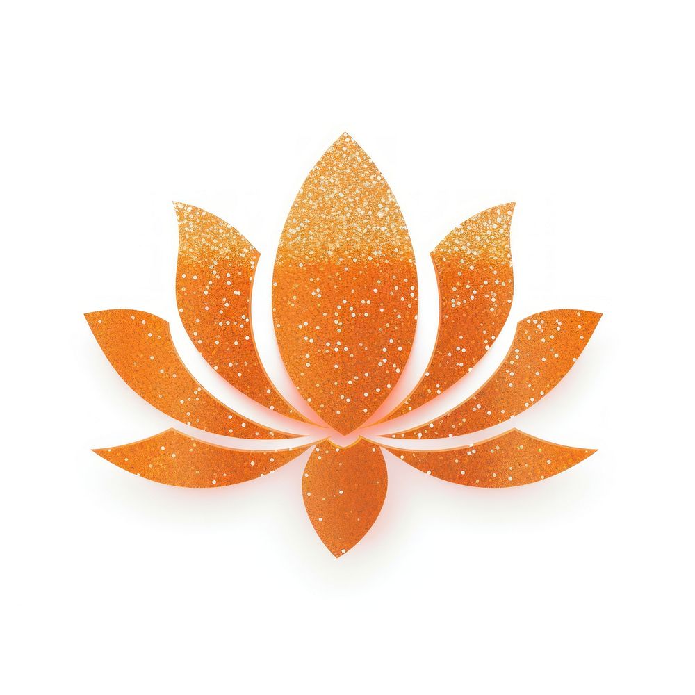 Orange lotus icon shape plant leaf.