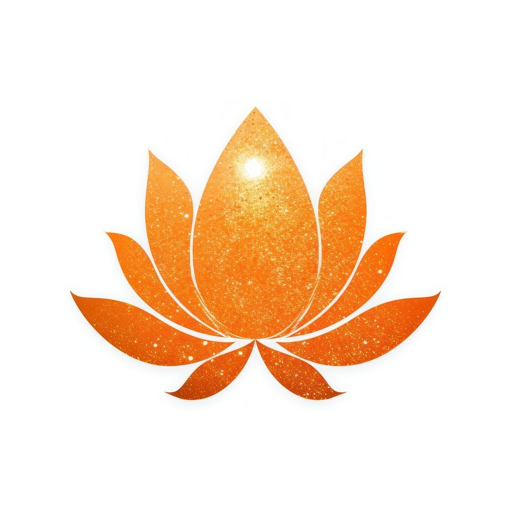 Orange lotus icon nature plant leaf.