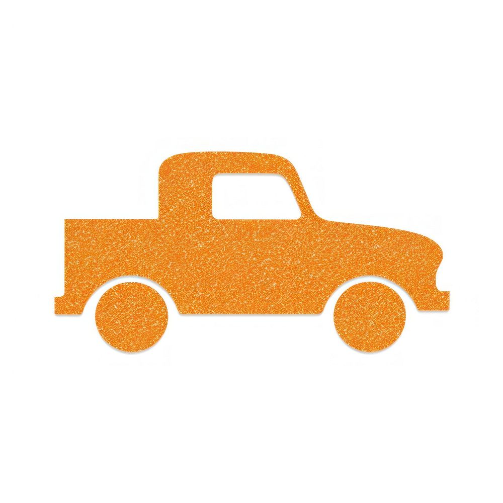 Orange pick up car icon vehicle truck white background.