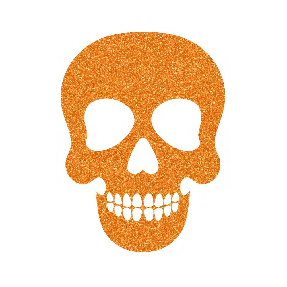 Orange skull icon lip white background celebration.