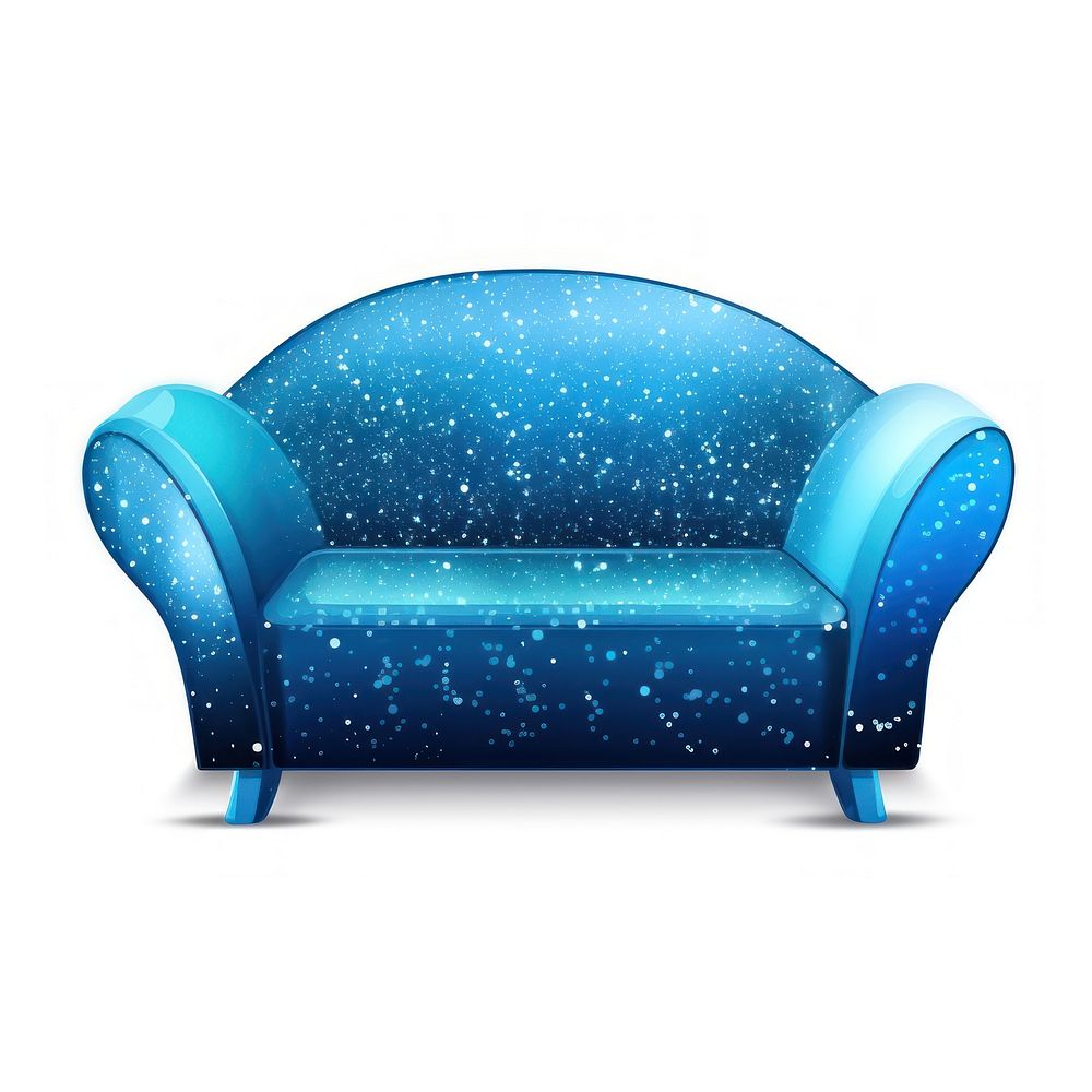 Blue sofa icon furniture armchair white background.