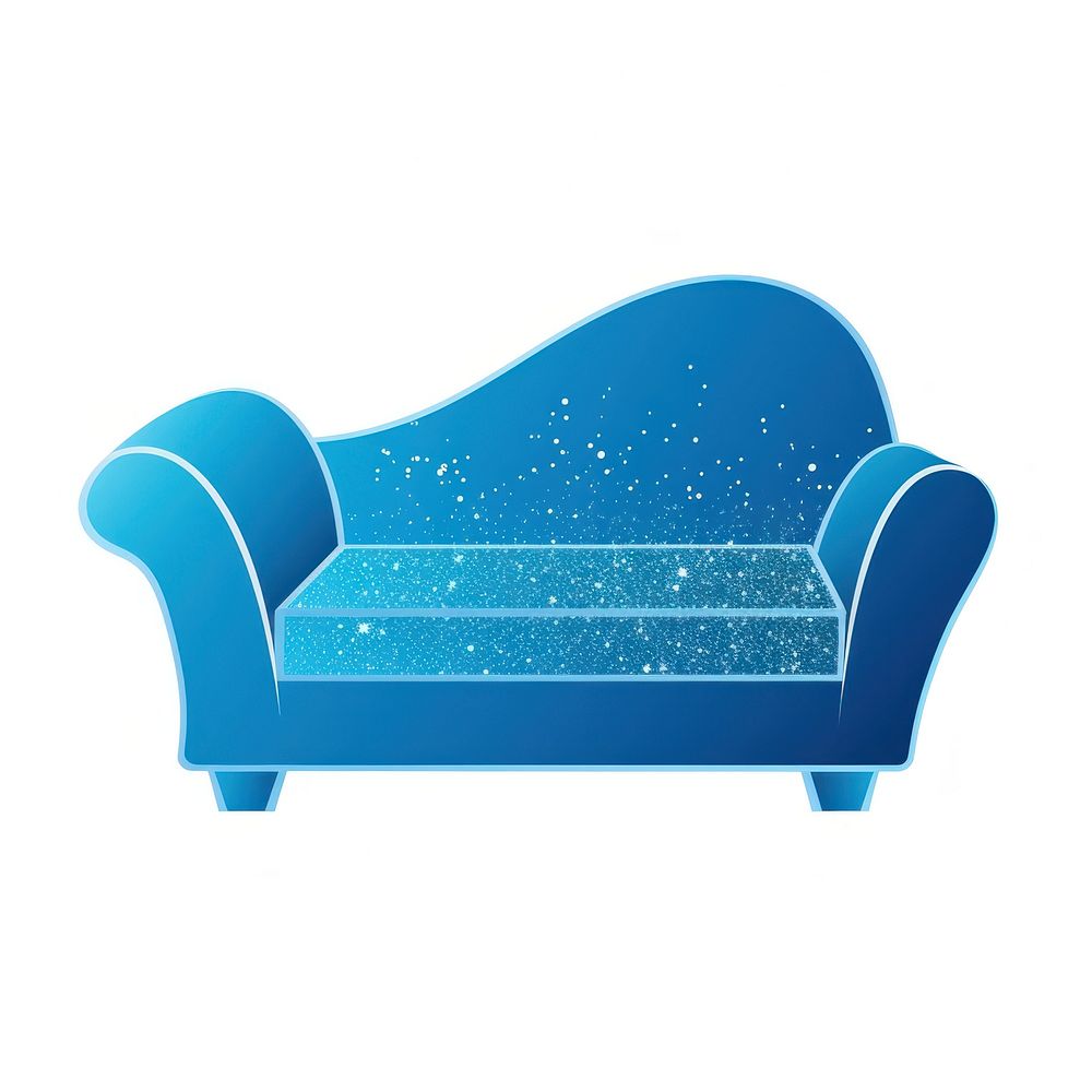 Blue sofa icon furniture white background comfortable.