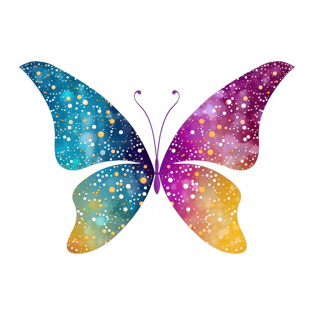 Colorful butterfly icon pattern glitter petal.