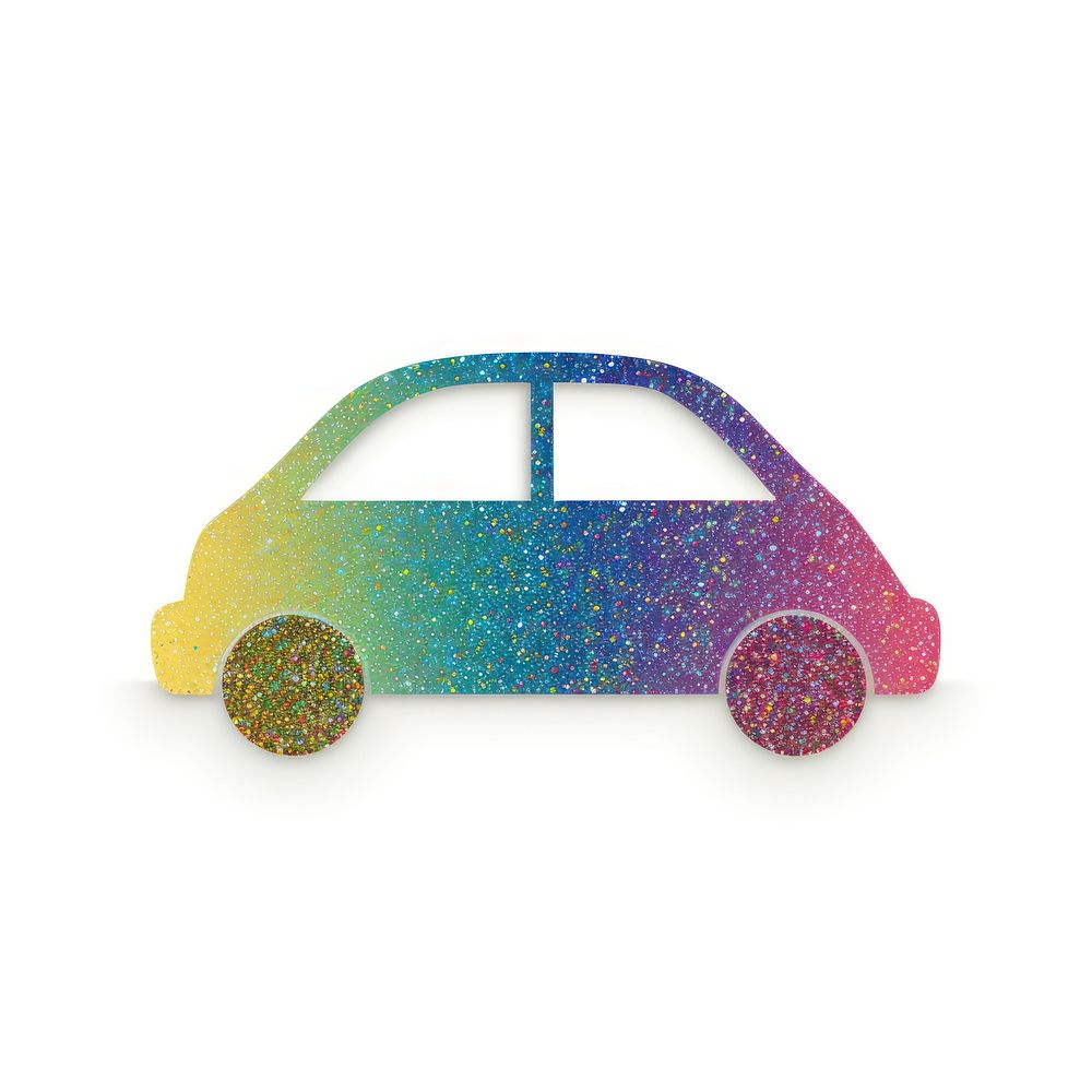 Colorful car icon shape white background accessories.