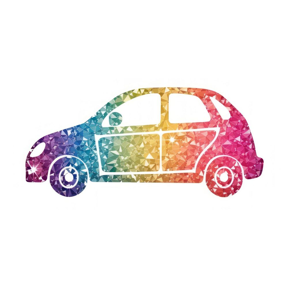 Colorful car icon vehicle wheel art.