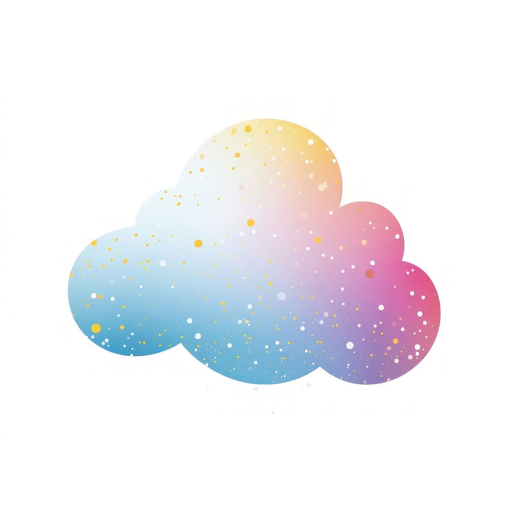 Colorful cloud icon white background creativity abstract.
