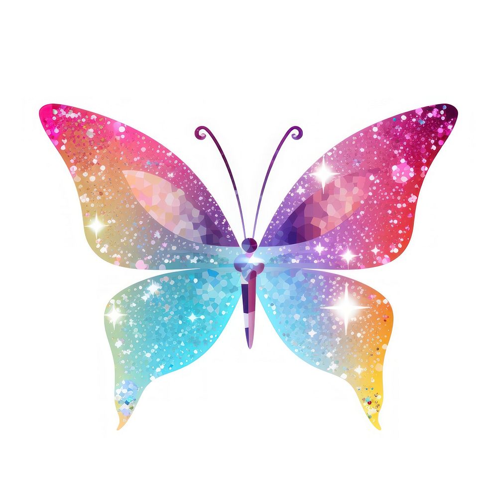 Colorful flying butterfly icon art white background accessories.